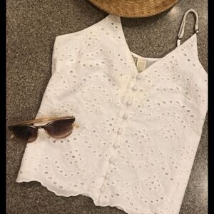 White Eyelet Women's Top